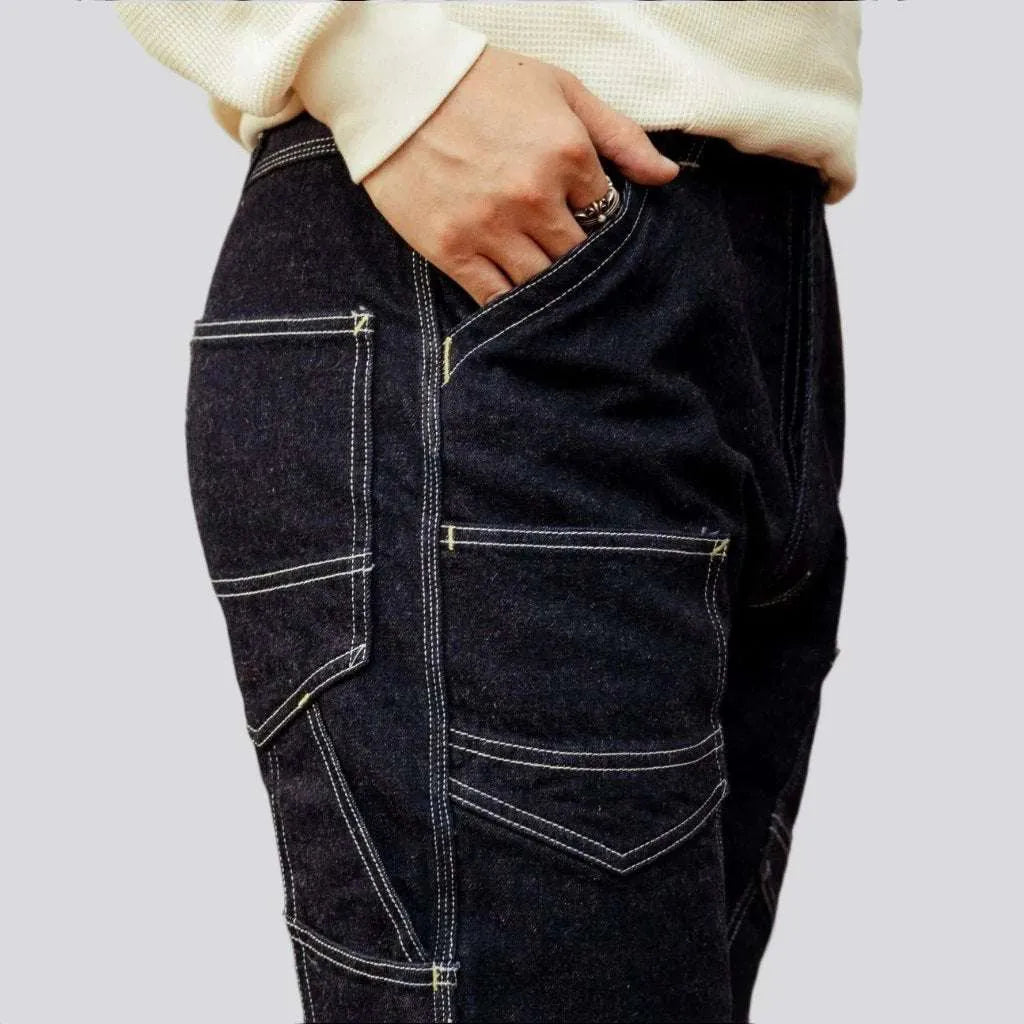 Workwear high-waist jeans for men