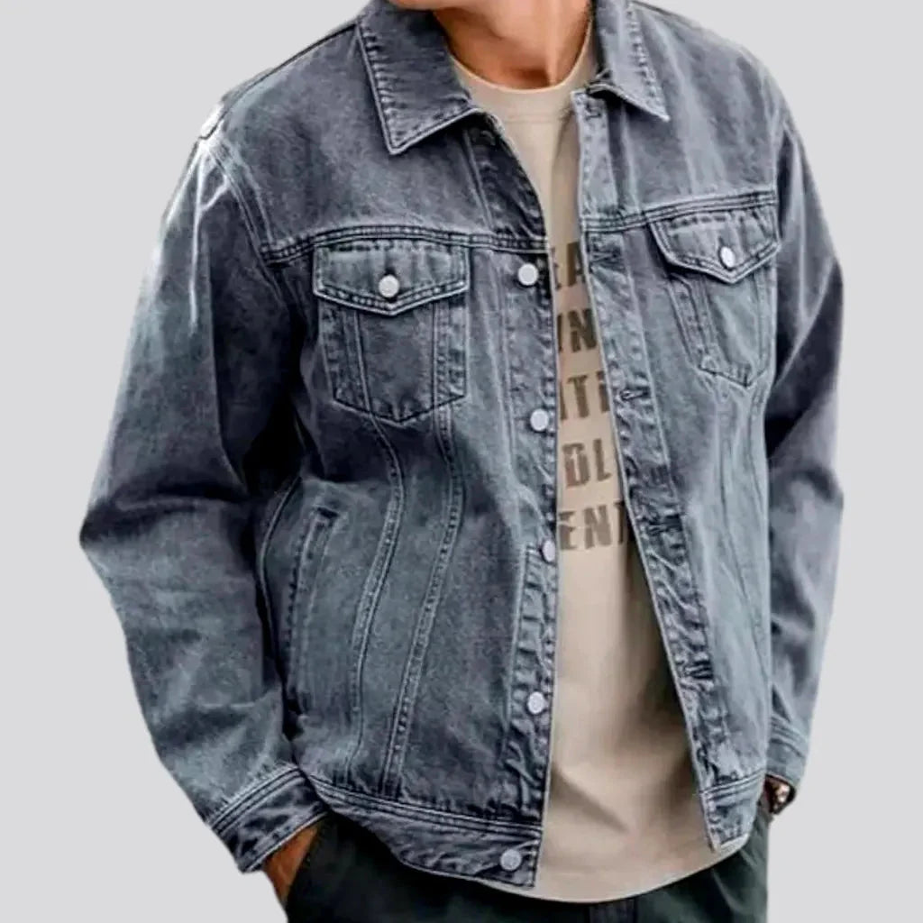 12oz oversized jeans jacket for men