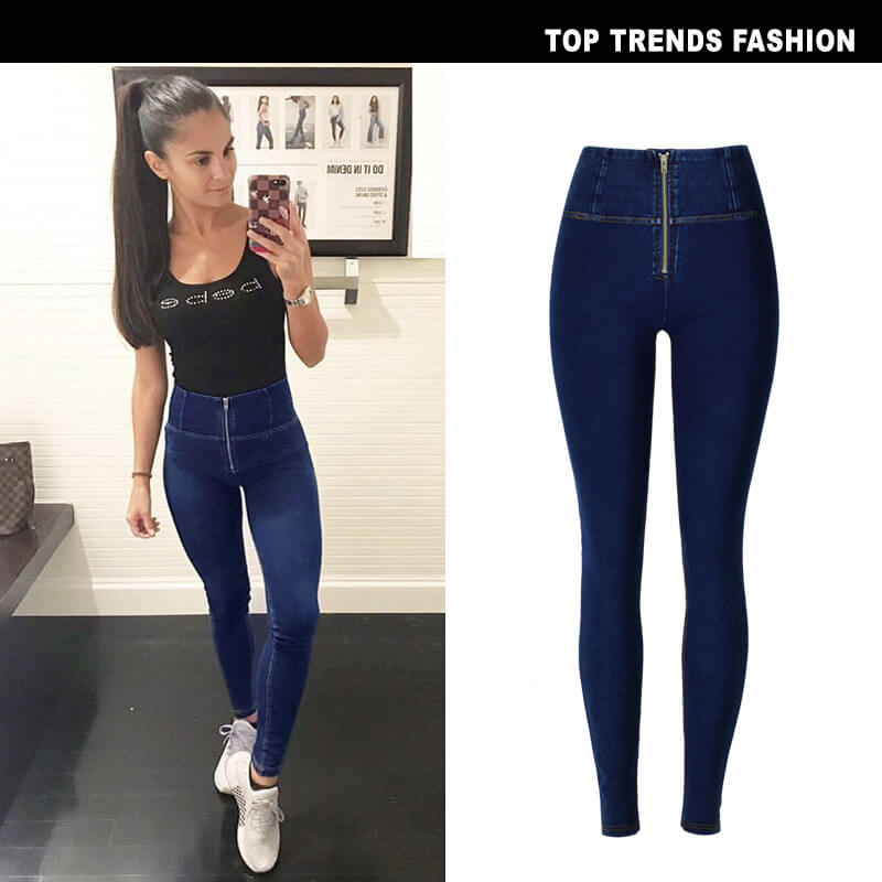 Women Yoga Jeans High Waisted Tummy Control Workout Leggings