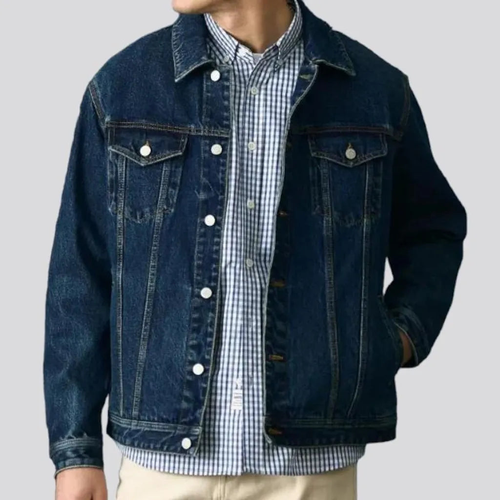 12oz stonewashed denim jacket for men