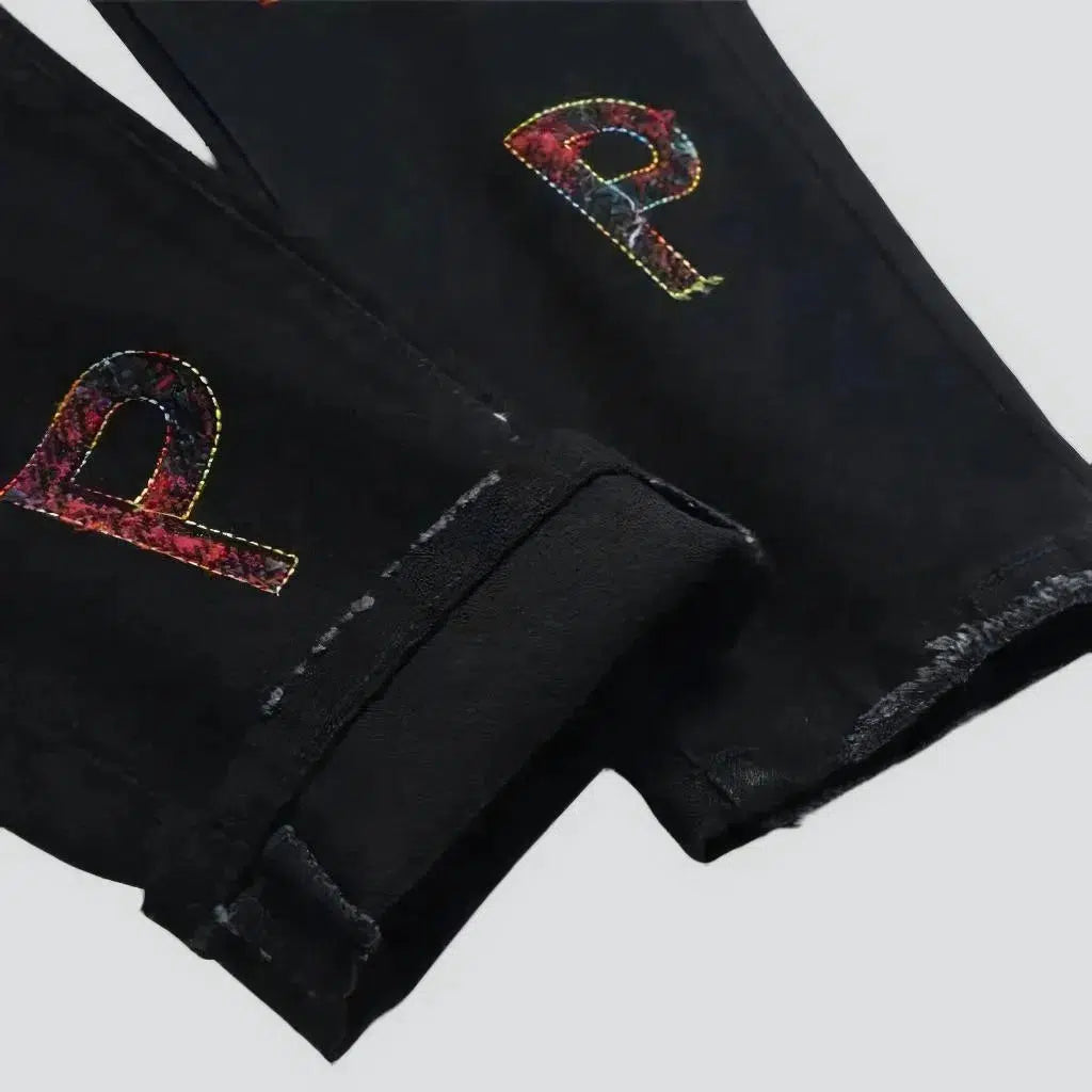 Y2k men's letter-print jeans