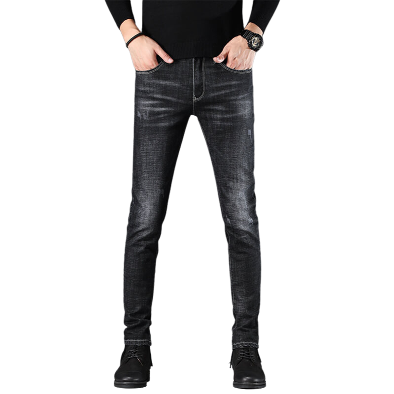 Younger-Looking Pencil Pants Mid Waisted Jeans Men's Jeans