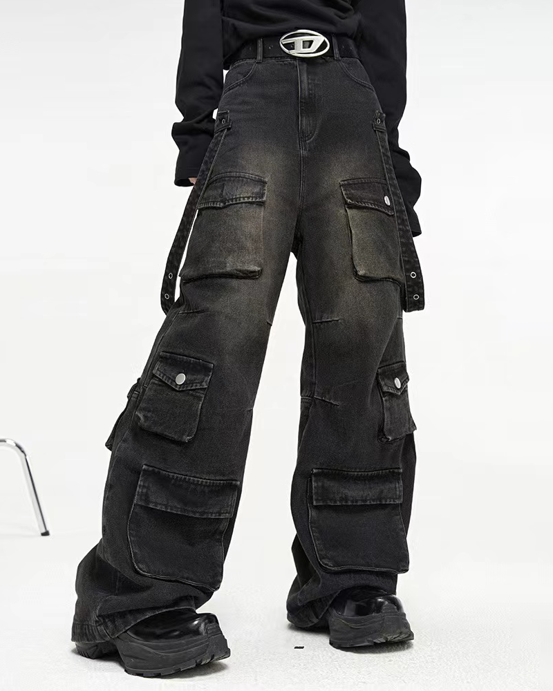 Baggy Black Cargo Jeans