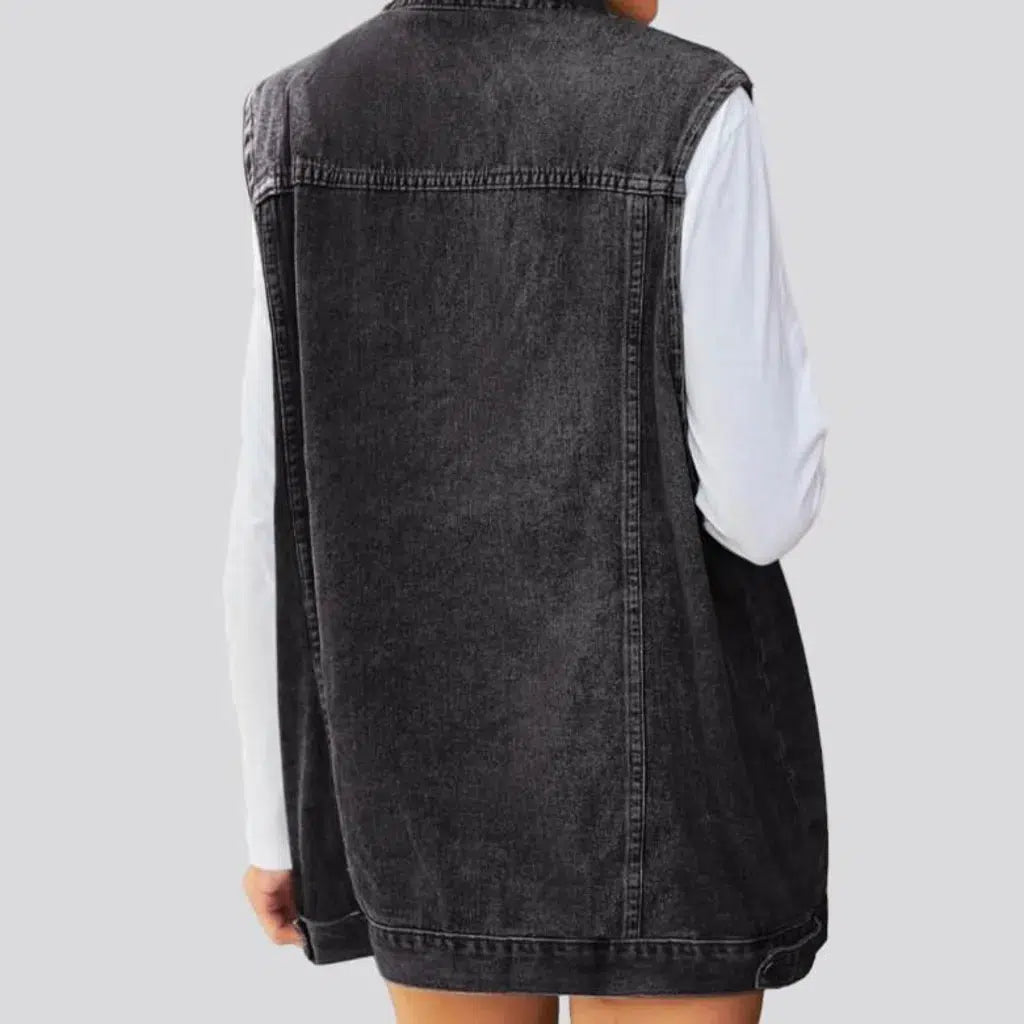 Stonewashed 90s jeans vest for women