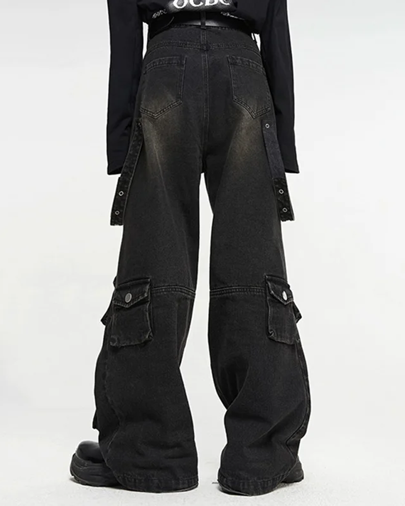 Baggy Black Cargo Jeans