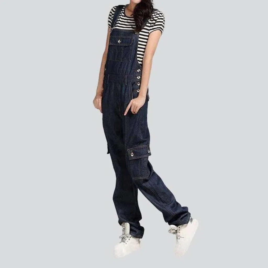 Women's stonewashed jean dungaree