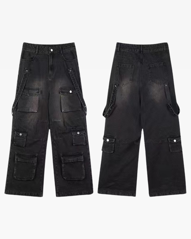 Baggy Black Cargo Jeans