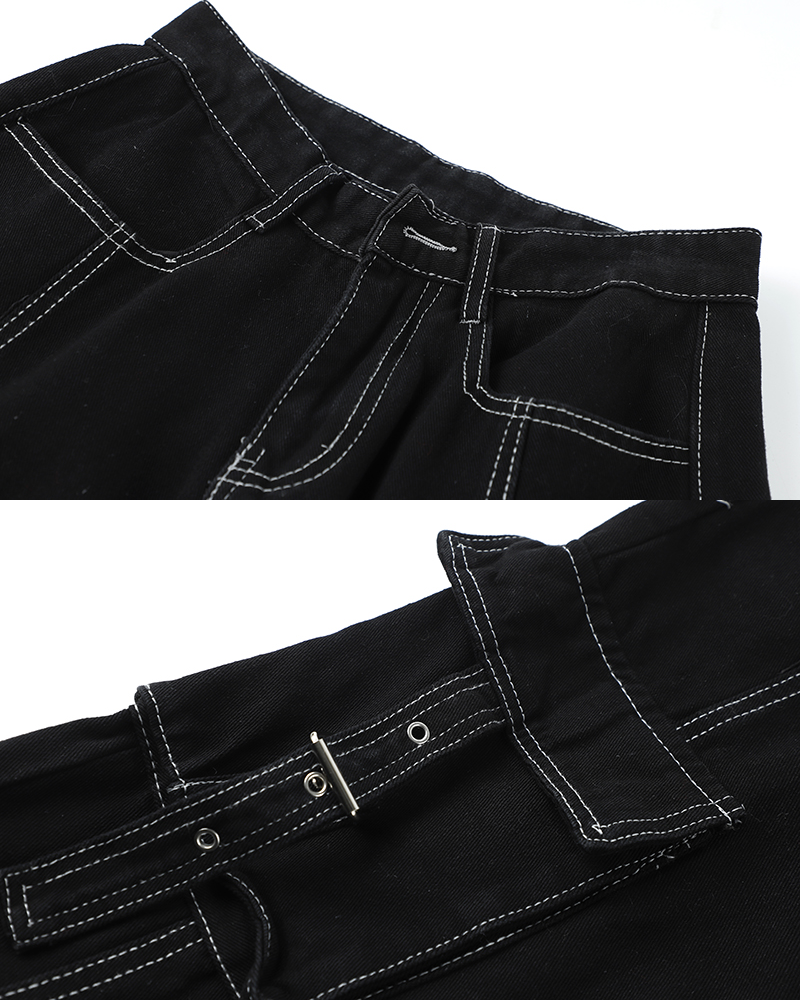 Black Cargo Baggy Jeans