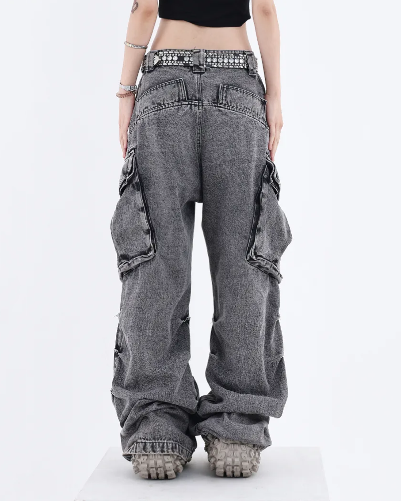 Gray Cargo Jeans