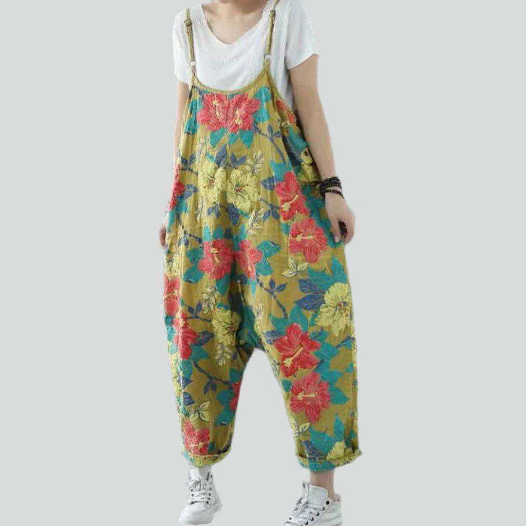 Y2k baggy jean dungaree for women