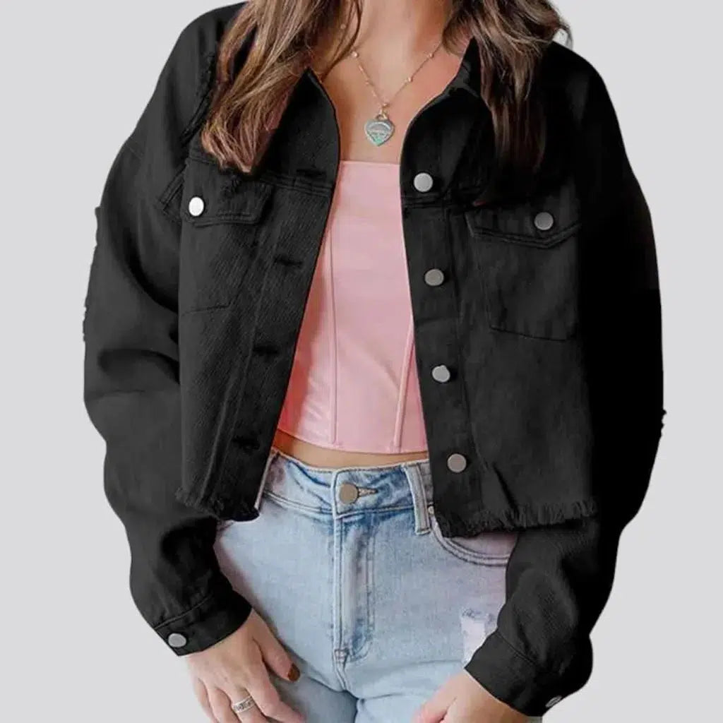 Y2k color jeans jacket for women