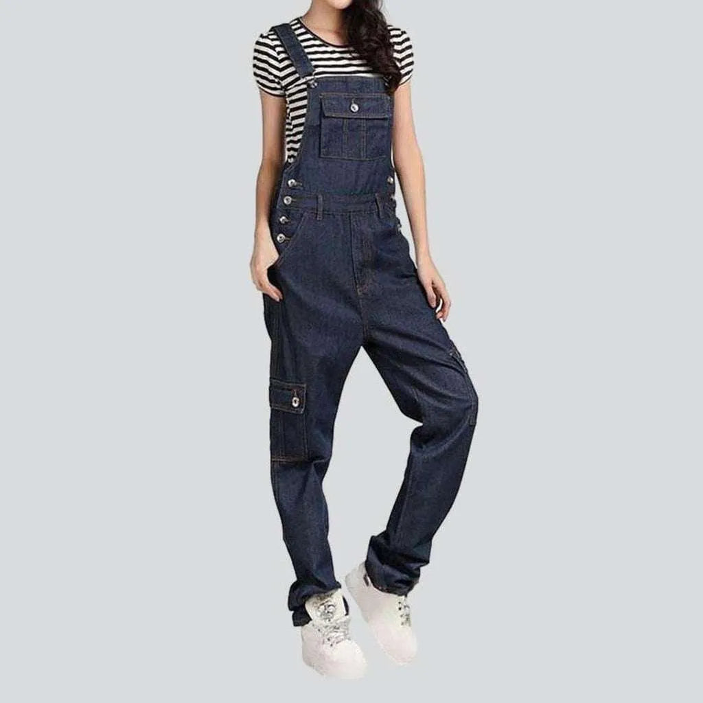 Women's stonewashed jean dungaree