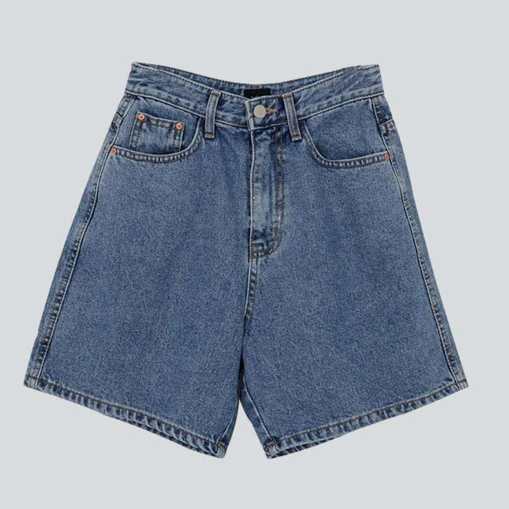 Women's wide leg jeans shorts