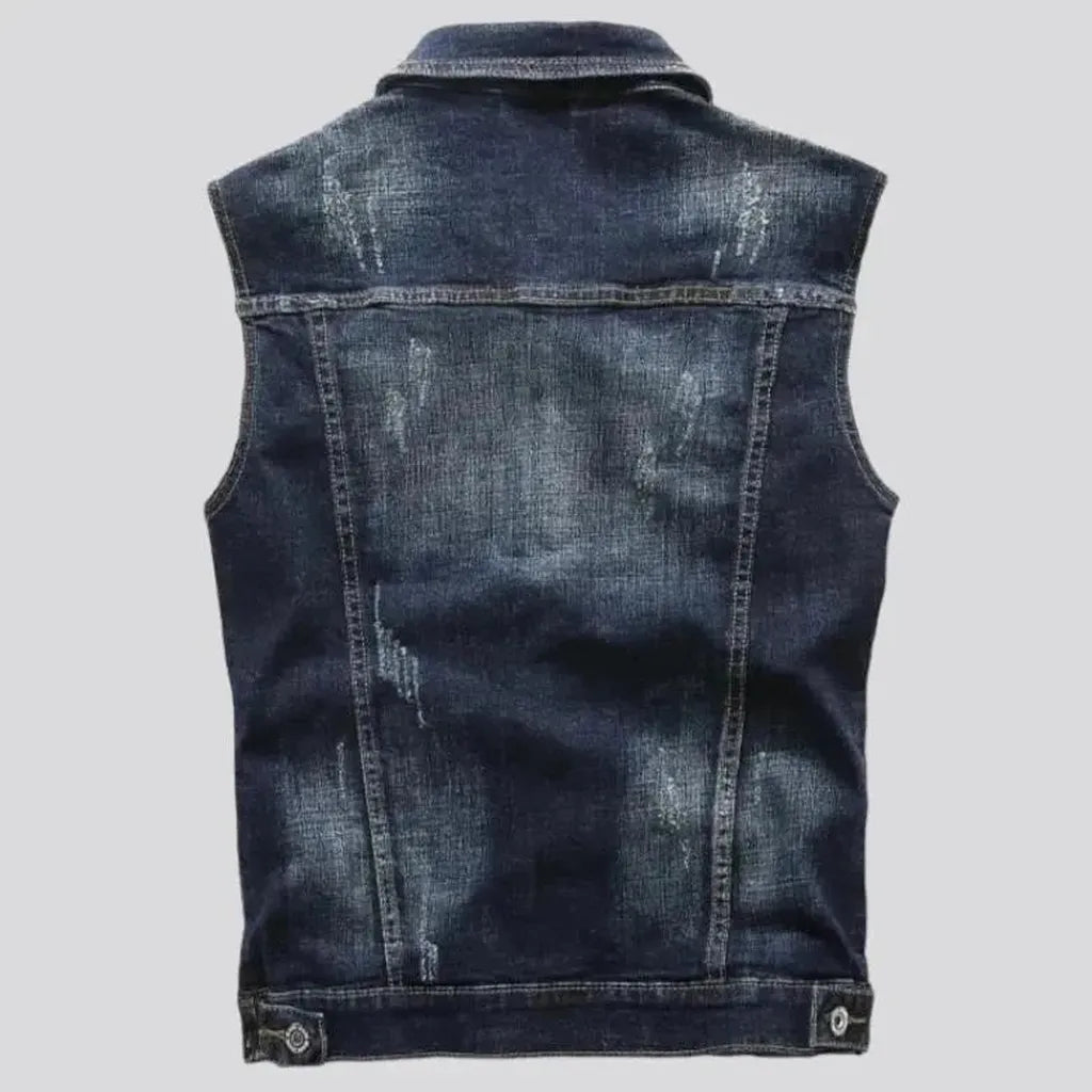 Street regular men's denim vest