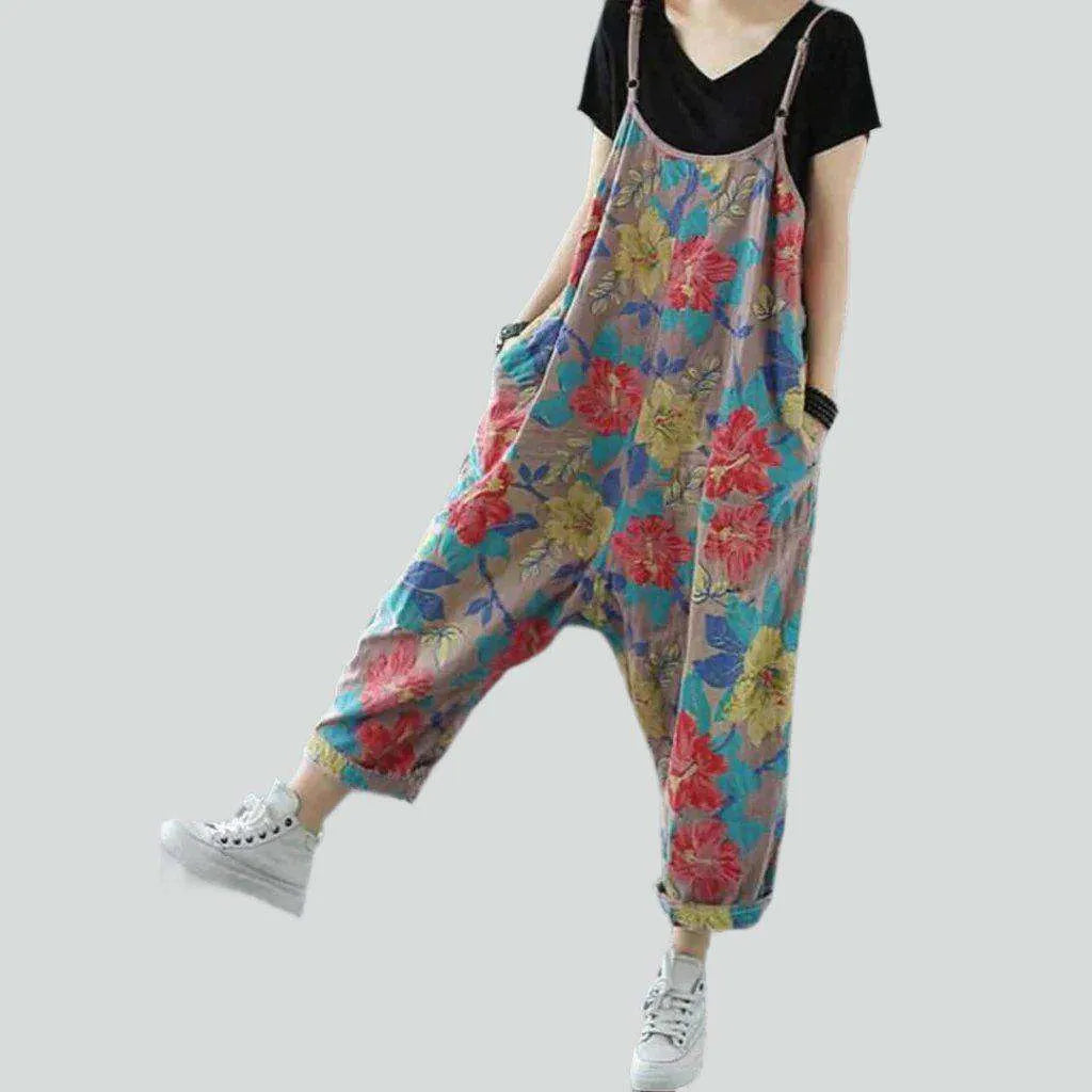 Y2k baggy jean dungaree for women