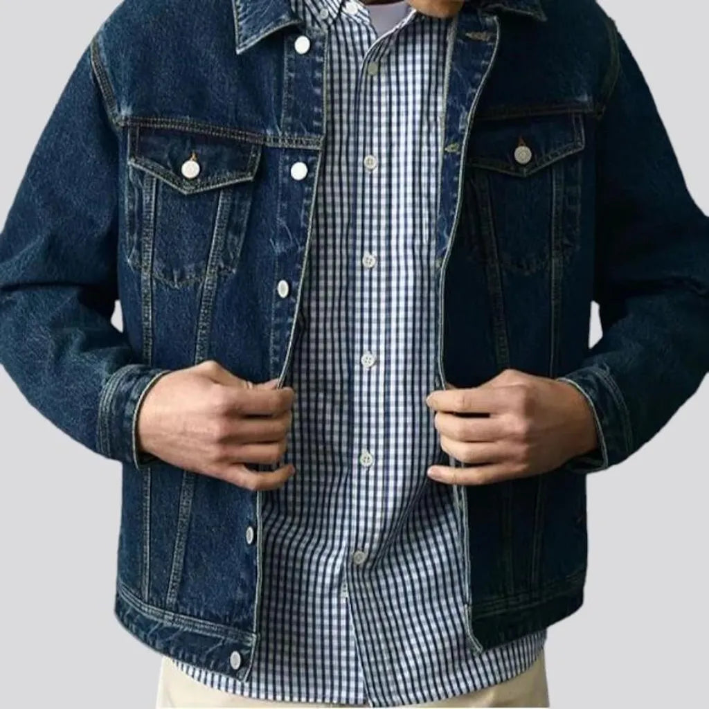 12oz stonewashed denim jacket for men