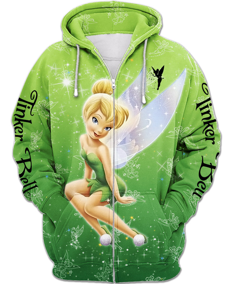 Green Tinker Bell Zip-up Hoodie