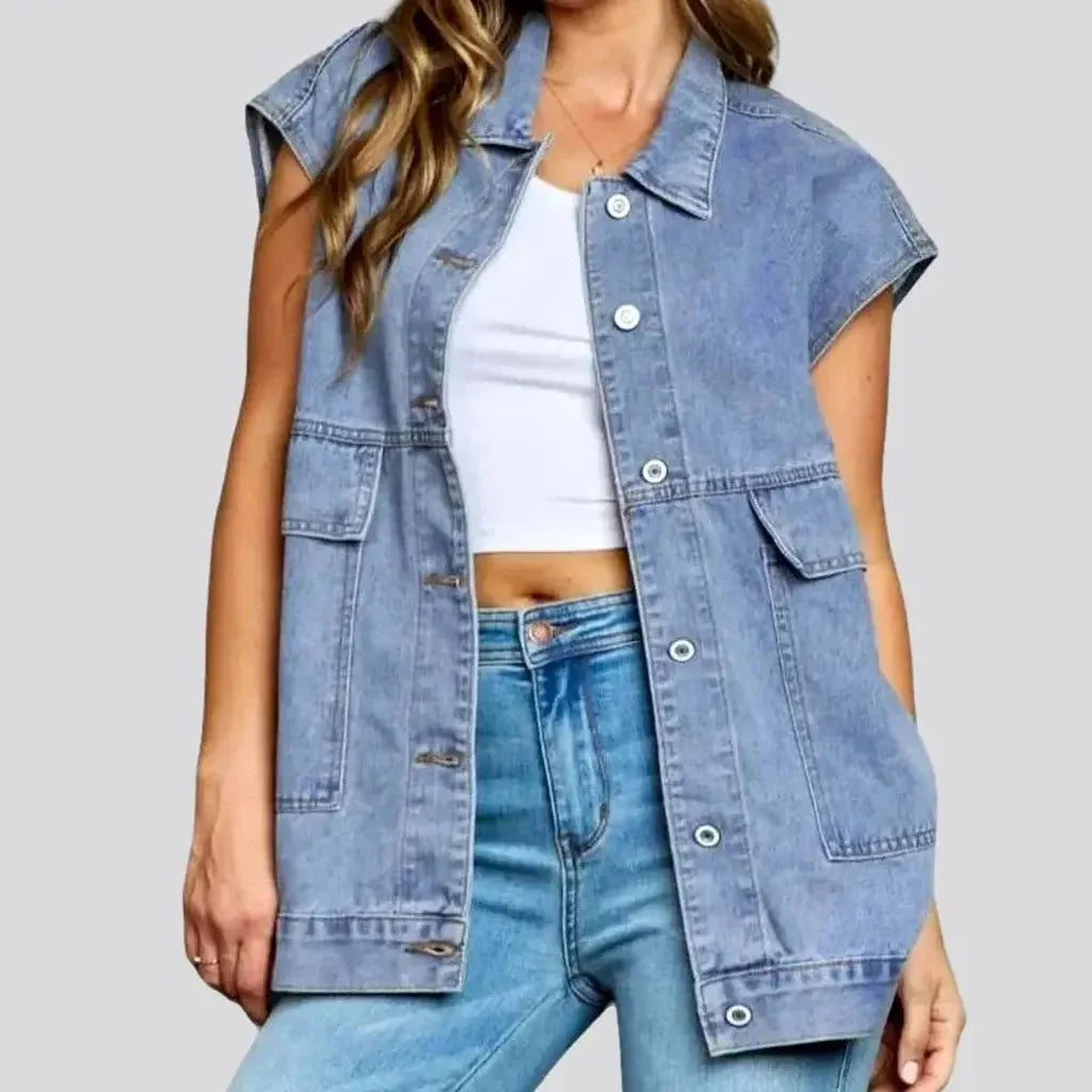 Fashion vintage women's denim vest