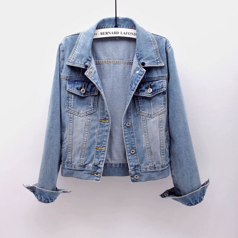 Women's Fashion Street Style Denim Jacket Urban Streetwear with Remove Hooded