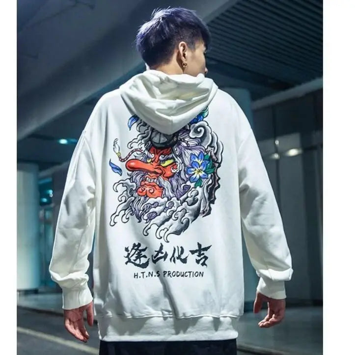 Black Chinese Hoodie Sweatshirt Mens Casual Funny Hip Hop Japan Gothic Hoodie Streetwear Clothing Tops Coat Male Winter Hoodies