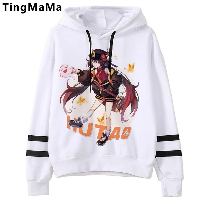 Genshin Impact Hoodies Men Kawaii  Hu Tao Graphic Streetwear Harajuku Casual Winter Warm Unisex Sweatshirts Male