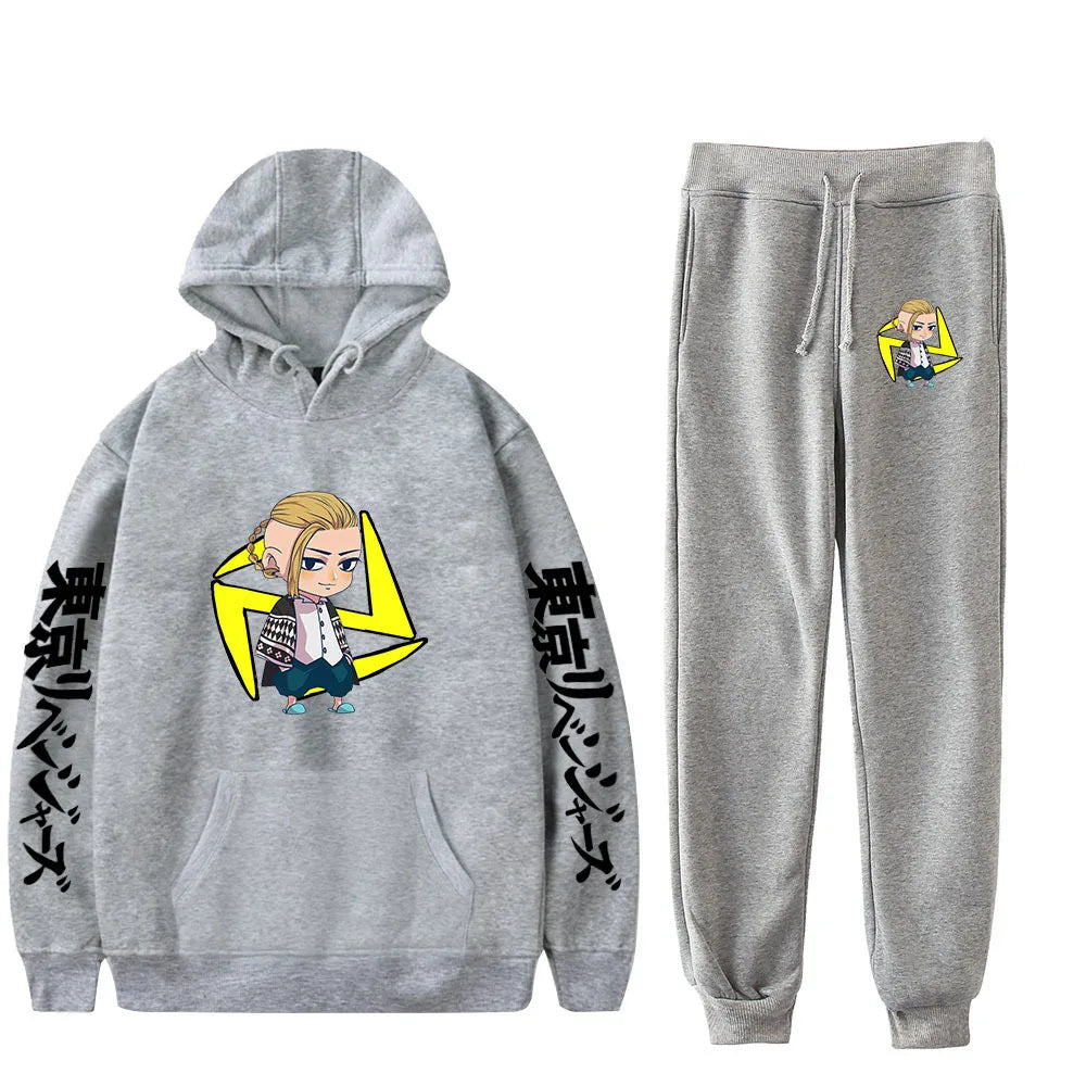 Anime Tokyo Revengers Cosplay Plus Size Hoodie and Sweatpants Set