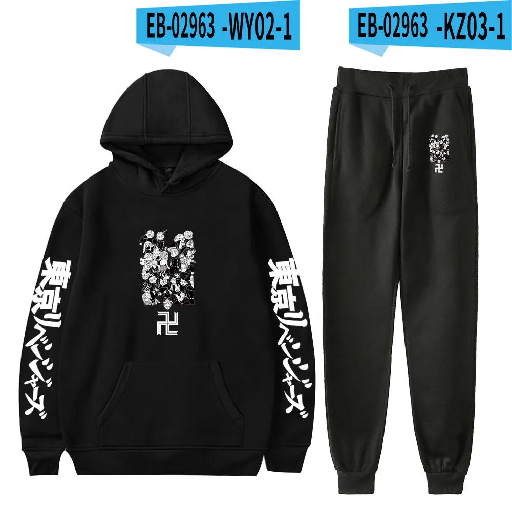 Anime Tokyo Revengers Cosplay Plus Size Hoodie and Sweatpants Set