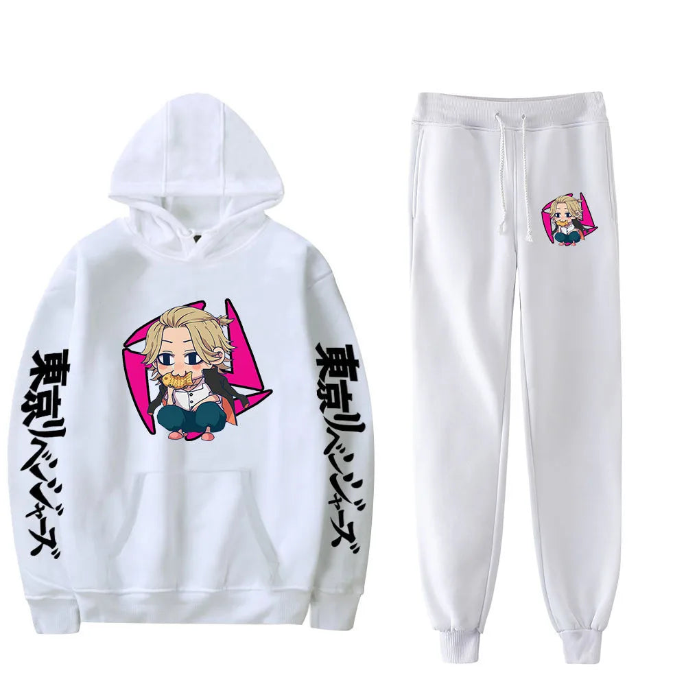 Anime Tokyo Revengers Cosplay Plus Size Hoodie and Sweatpants Set