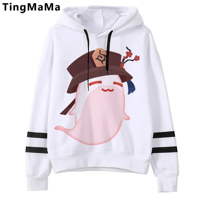 Genshin Impact Hoodies Men Kawaii  Hu Tao Graphic Streetwear Harajuku Casual Winter Warm Unisex Sweatshirts Male