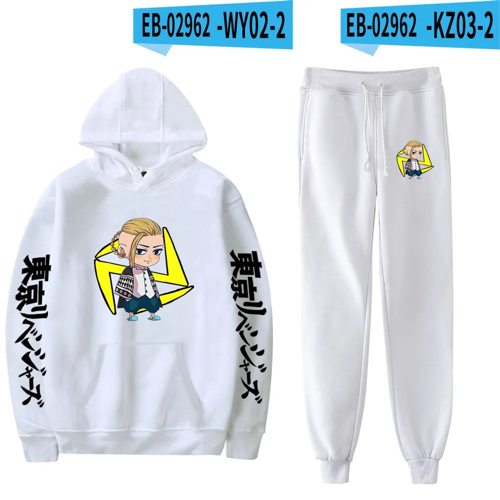 Anime Tokyo Revengers Cosplay Plus Size Hoodie and Sweatpants Set