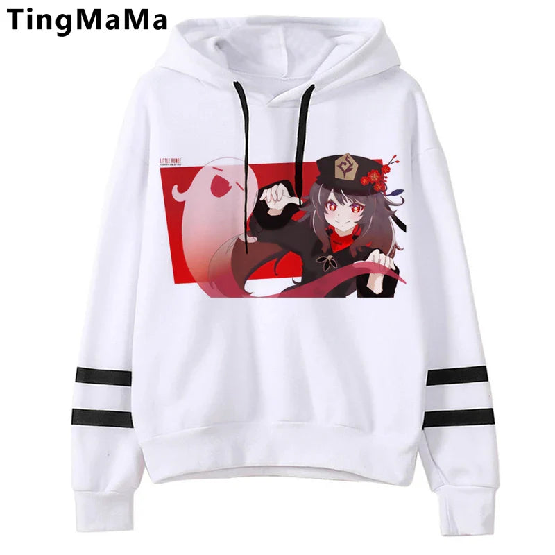 Genshin Impact Hoodies Men Kawaii  Hu Tao Graphic Streetwear Harajuku Casual Winter Warm Unisex Sweatshirts Male