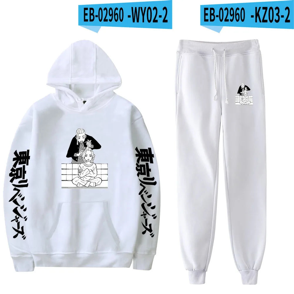 Anime Tokyo Revengers Cosplay Plus Size Hoodie and Sweatpants Set