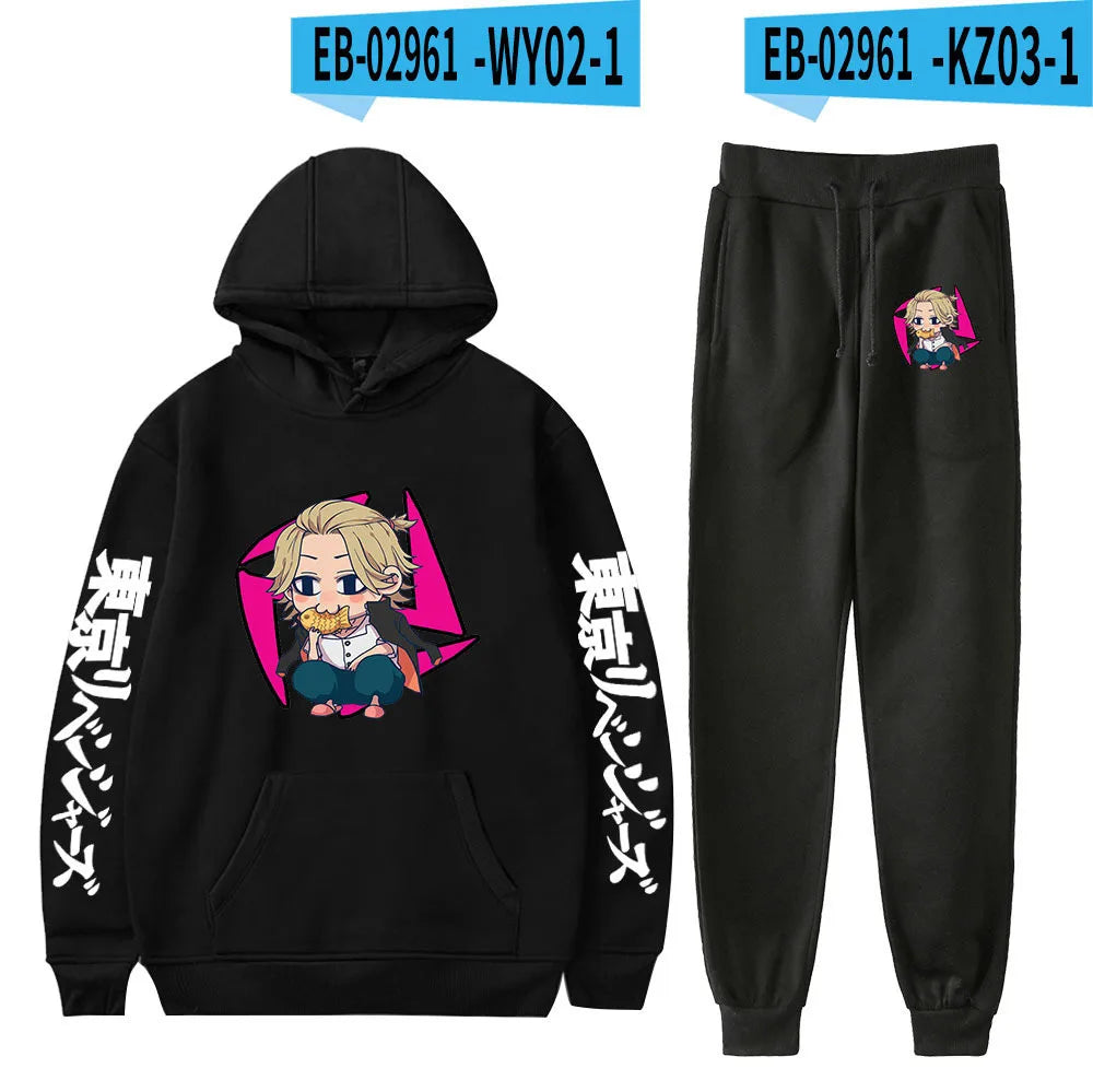 Anime Tokyo Revengers Cosplay Plus Size Hoodie and Sweatpants Set