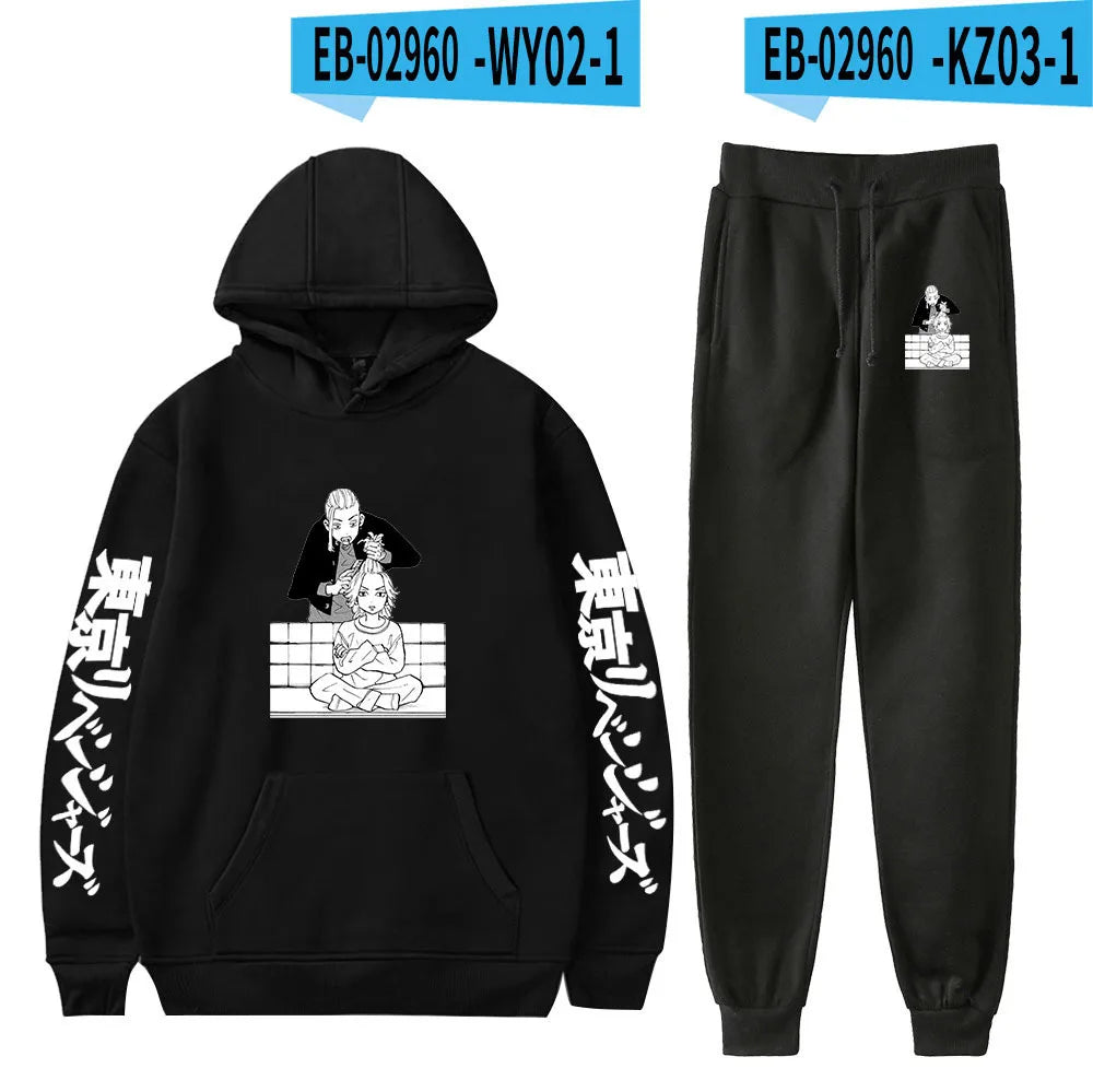 Anime Tokyo Revengers Cosplay Plus Size Hoodie and Sweatpants Set