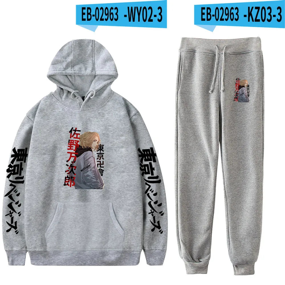 Anime Tokyo Revengers Cosplay Plus Size Hoodie and Sweatpants Set