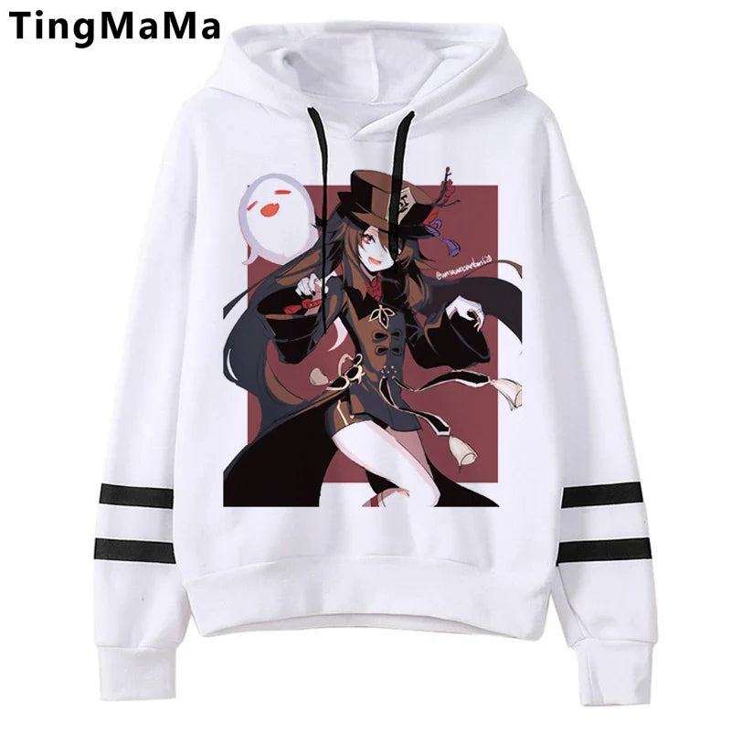 Genshin Impact Hoodies Men Kawaii  Hu Tao Graphic Streetwear Harajuku Casual Winter Warm Unisex Sweatshirts Male