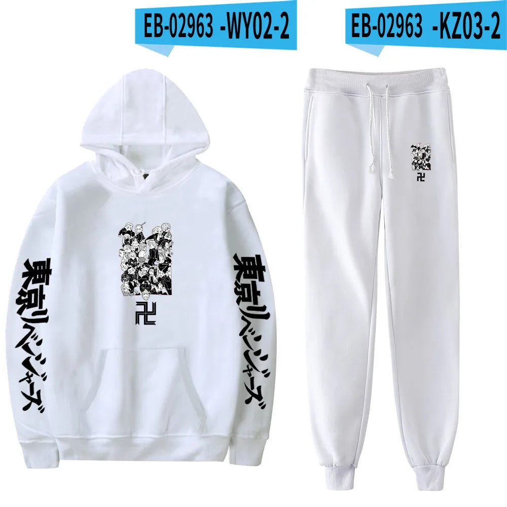 Anime Tokyo Revengers Cosplay Plus Size Hoodie and Sweatpants Set