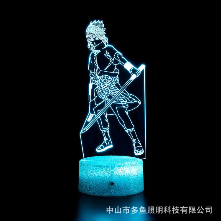 7 Colors Anime Naruto LED Night Light Toy Anime Akatsuki Uchiha Itachi Sasuke Colorful 3D Mini Table Lamp Toys Xmas Gift