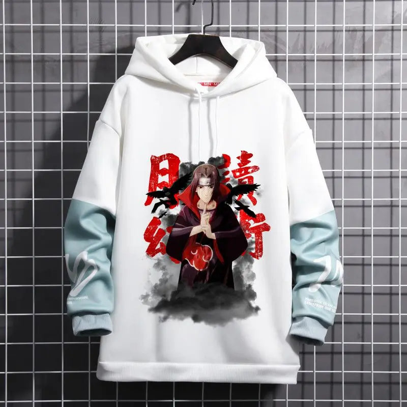 New Naruto Anime  Akatsuki Cosplay Akatsuki Uchiha Itachi Full-Size Sweatshirt Student 3D Printed Hooded Sweater Coat