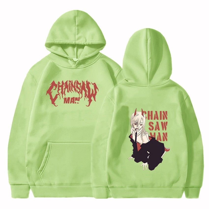 Chainsaw Man Cute Sexy Power Anime Hoodies Sweatshirts Long Sleeve Japanese