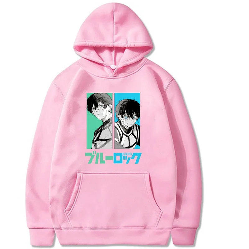 Anime Isagi Yoichi Rin Itoshi Printed Hoodie Men's Street Y2K Harajuku Cool Pullover Sweatshirt Top