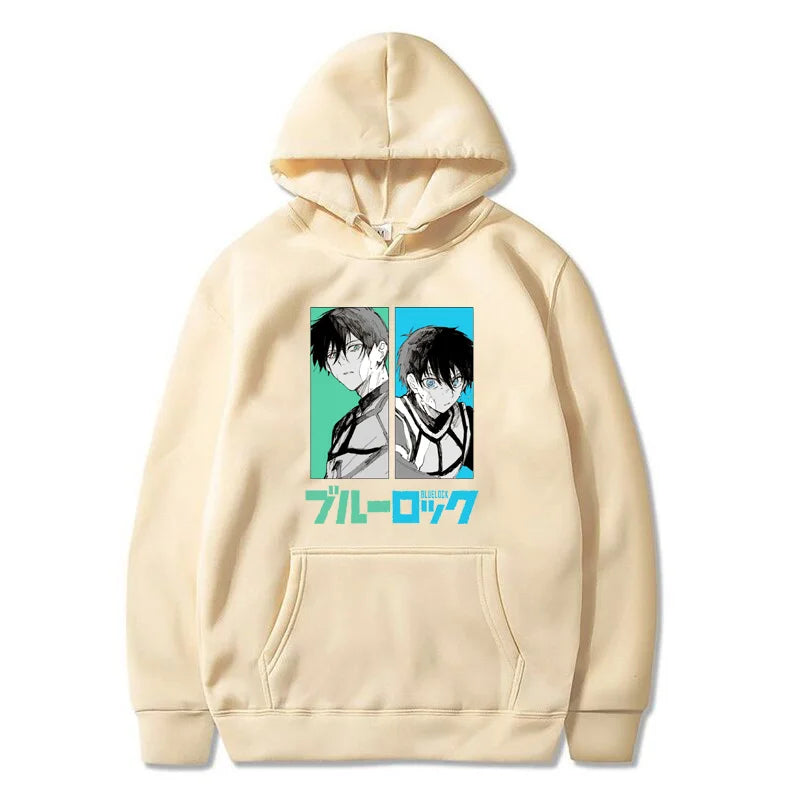 Anime Isagi Yoichi Rin Itoshi Printed Hoodie Men's Street Y2K Harajuku Cool Pullover Sweatshirt Top