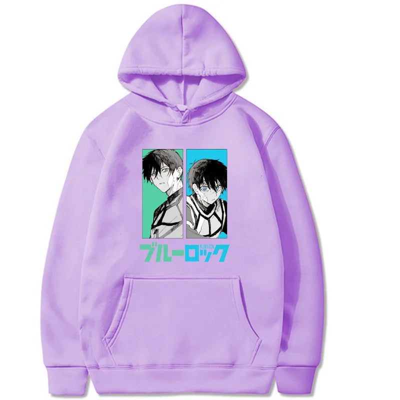 Anime Isagi Yoichi Rin Itoshi Printed Hoodie Men's Street Y2K Harajuku Cool Pullover Sweatshirt Top