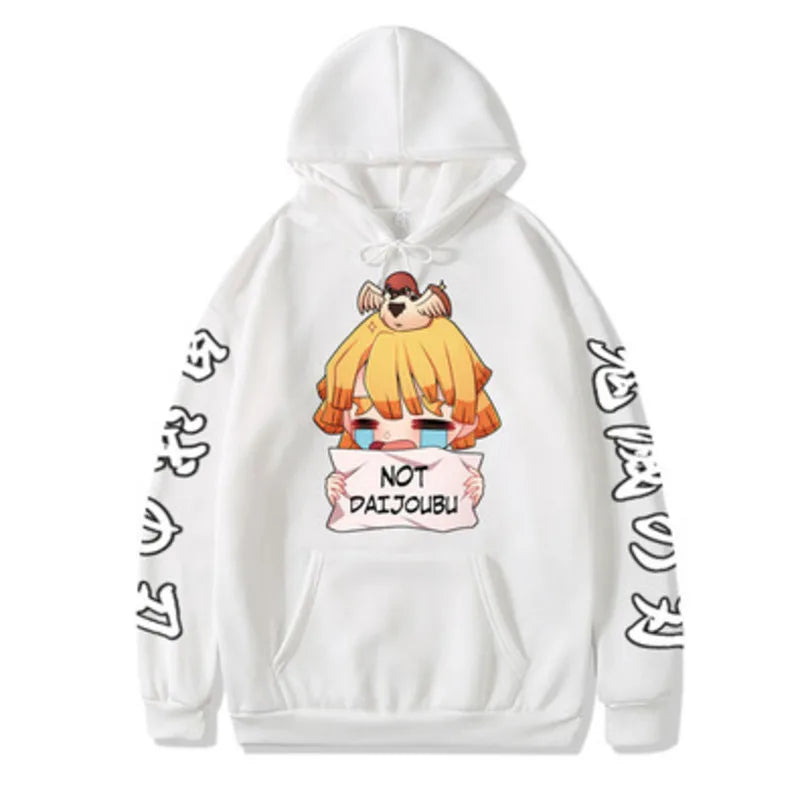 Anime Demon Slayer Agatsuma Zenitsu Hoodie Pullovers