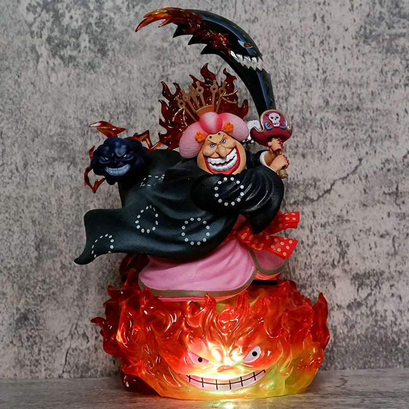 28cm One Piece Figure Charlotte Linlin Anime Figures Big Mom Figure With Light PVC GK Statue Model Doll Collection Toys Gifts