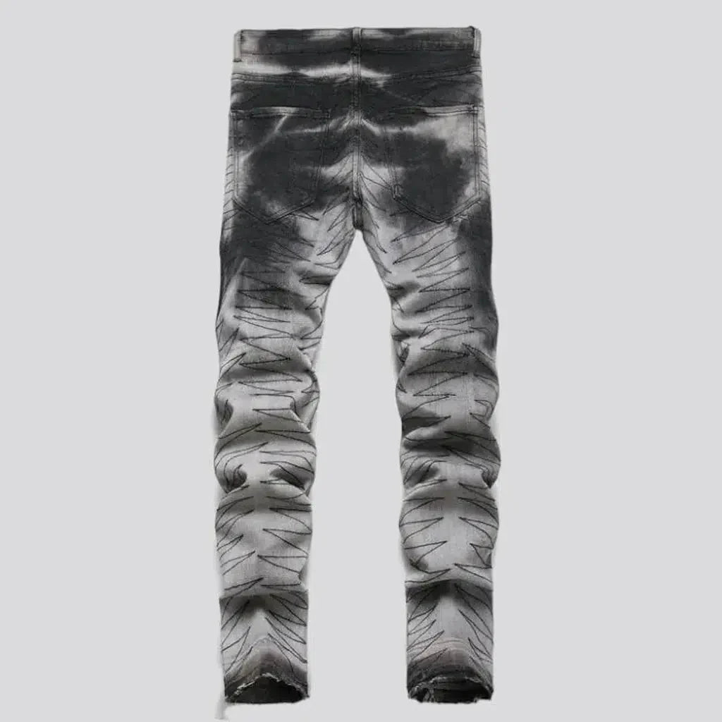 5-pocket men's tie-dyed jeans