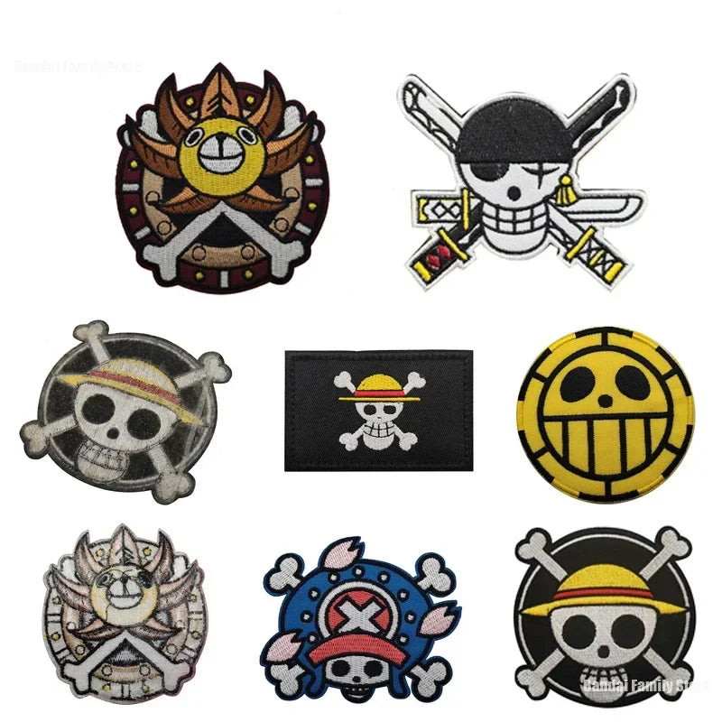 ONE PIECE Luffy Patches Anime Embroidery Clothes Badges Iron on Patches Backpack Vest Hat Microchapter Magic Patch Gifts