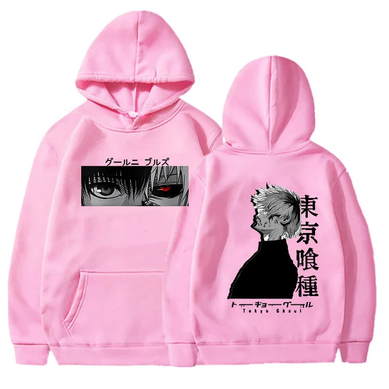 New Anime Kaneki Ken Hoodies Men's Fashion Personality Printed Swewatshirt Autumn Winter Casual Loose Pullover Top