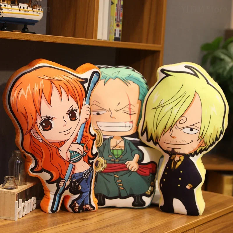 One Piece Luffy Pillow Zoro Sanji Stuffed Huggable Dolls  Anime Peripherals Cushion Pillow Toys Children Birthday Gift