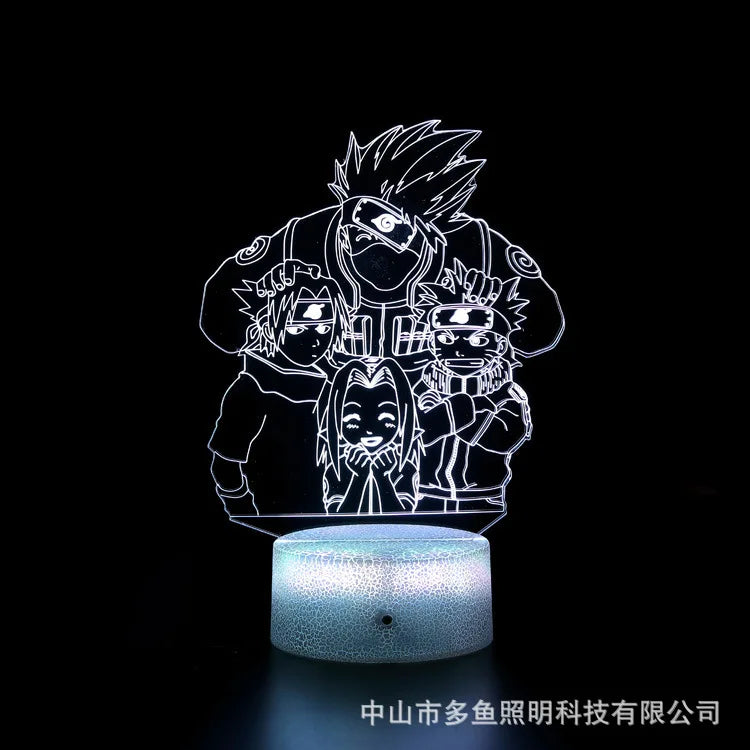 7 Colors Anime Naruto LED Night Light Toy Anime Akatsuki Uchiha Itachi Sasuke Colorful 3D Mini Table Lamp Toys Xmas Gift